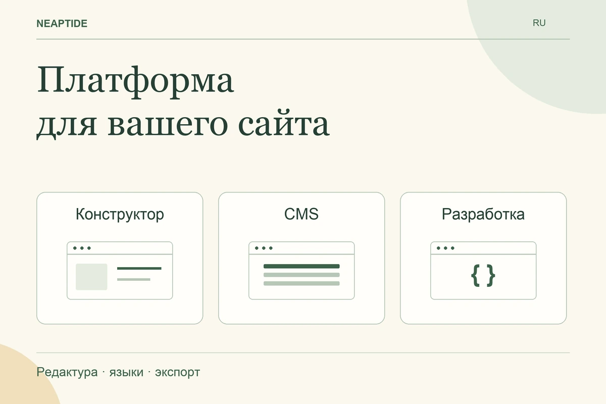 Платформа для вашего сайта — Конструктор · CMS · Разработка.